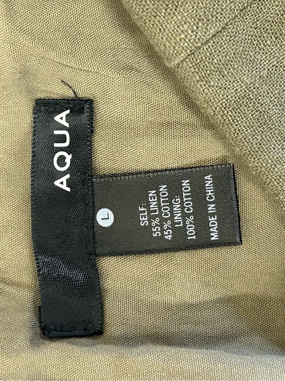 Classy Aqua brand Olive Green High-Rise Tie-Waist Bermuda Shorts size Large